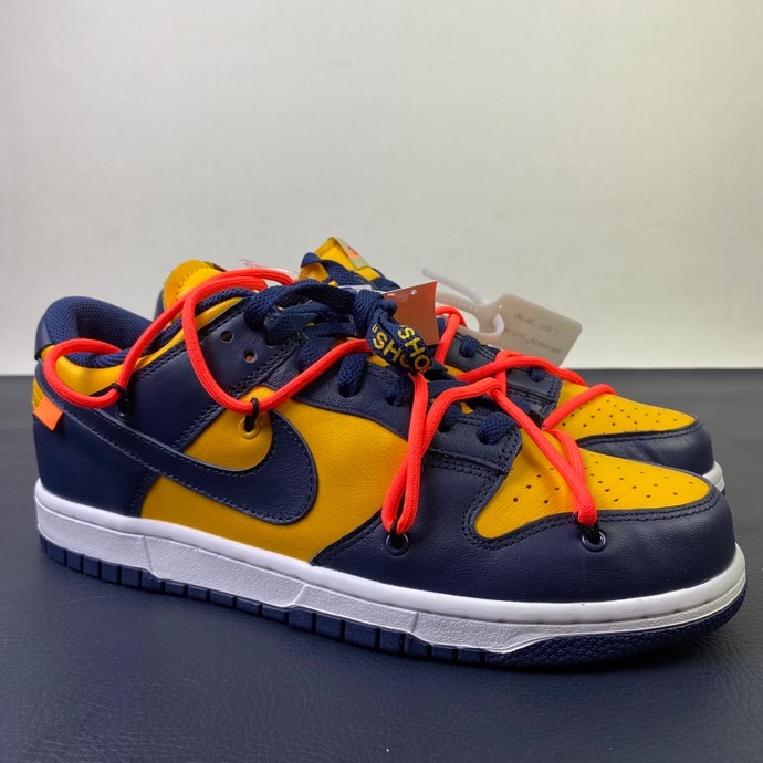 Nike Dunk Low Off-White University Gold Midnight Navy - Click Image to Close