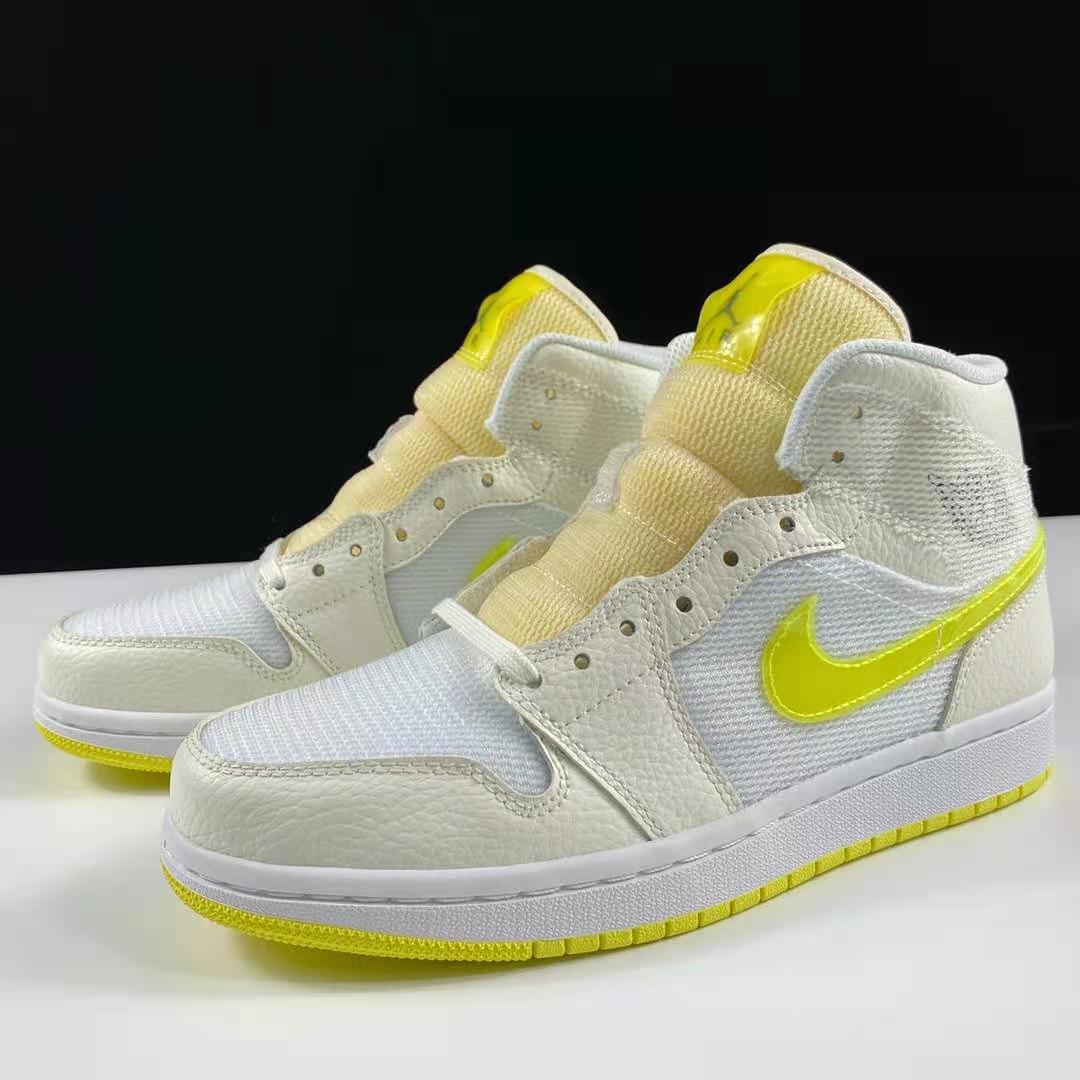 Jordan 1 Mid creamy-white yellow - Click Image to Close