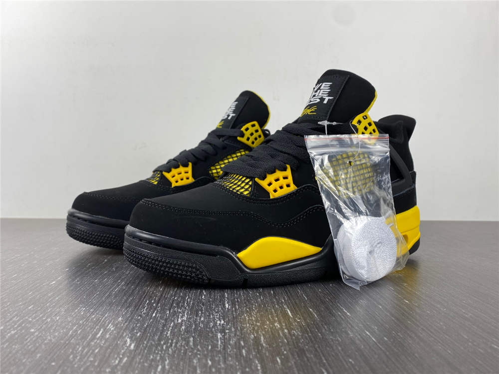 Jordan 4 Retro Thunder Signature customized - Click Image to Close