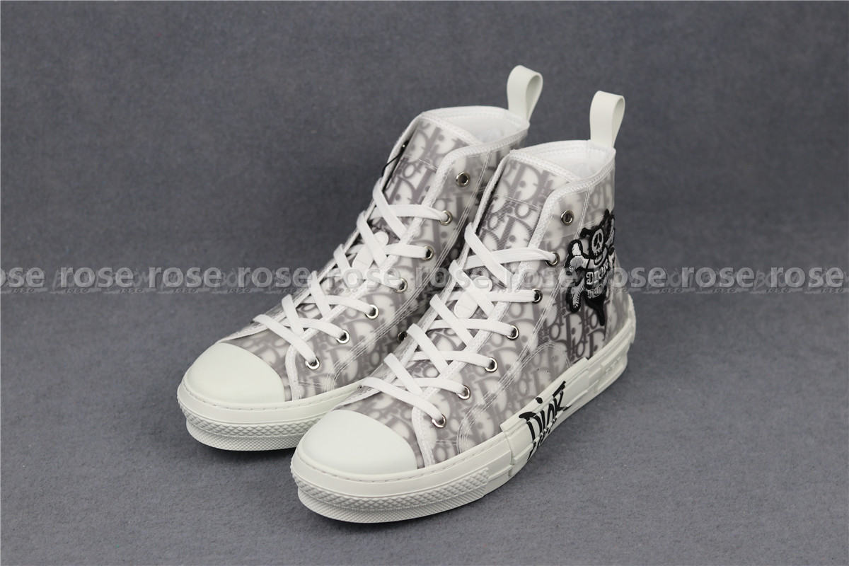 Dior And Shawn B23 High Top Bee Embroidery - Click Image to Close