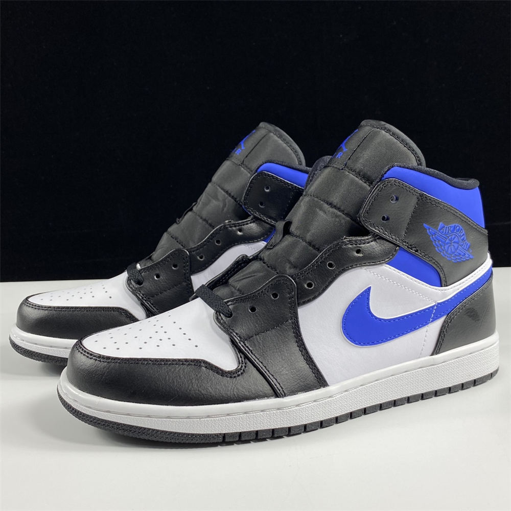 Jordan 1 Mid White Black Royal - Click Image to Close