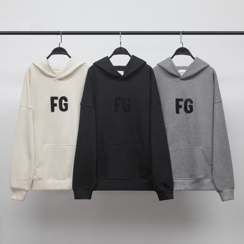 FOG 7th fg flocking print hoodie cream/blcck/grey