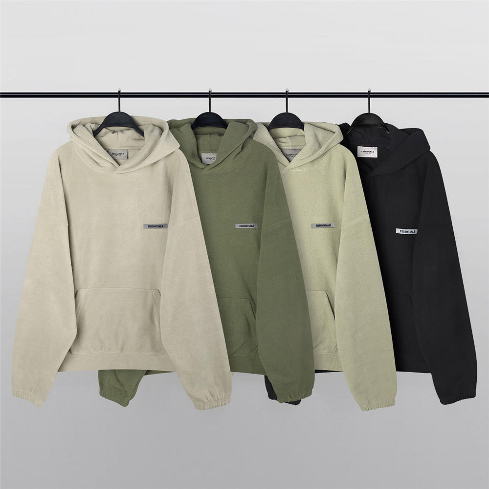 FOG essentials polar fleece hoodie grey/dark green/dark grey