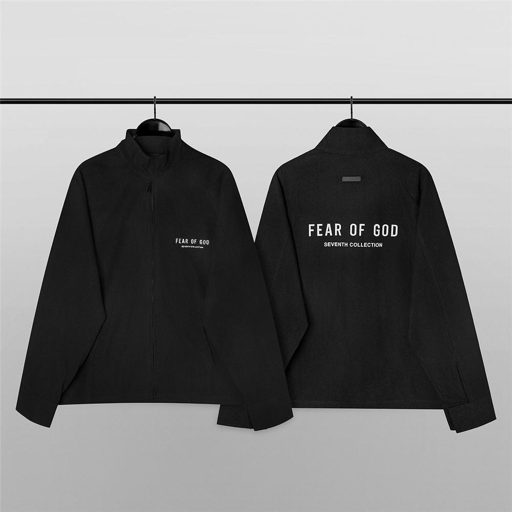 FOG 7th lapel flocked jacket coat black