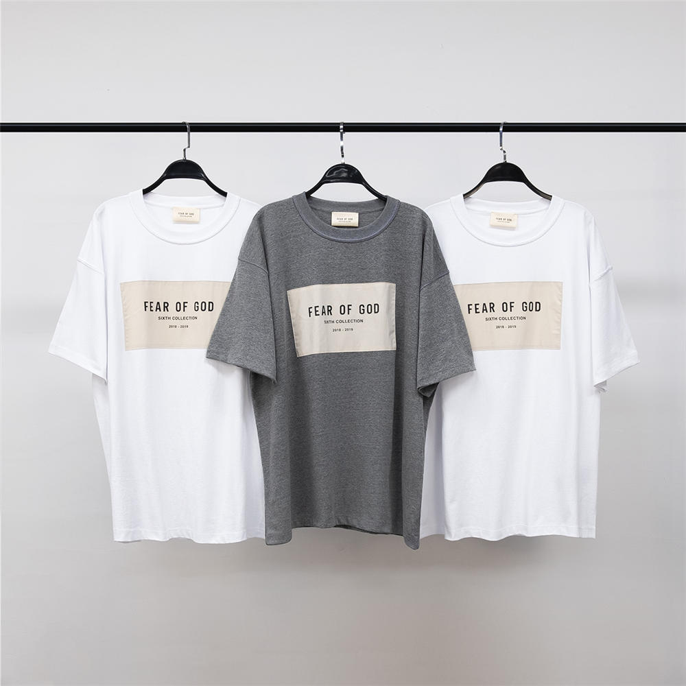FOG 6th main line offset printed t-shirt white/dark grey