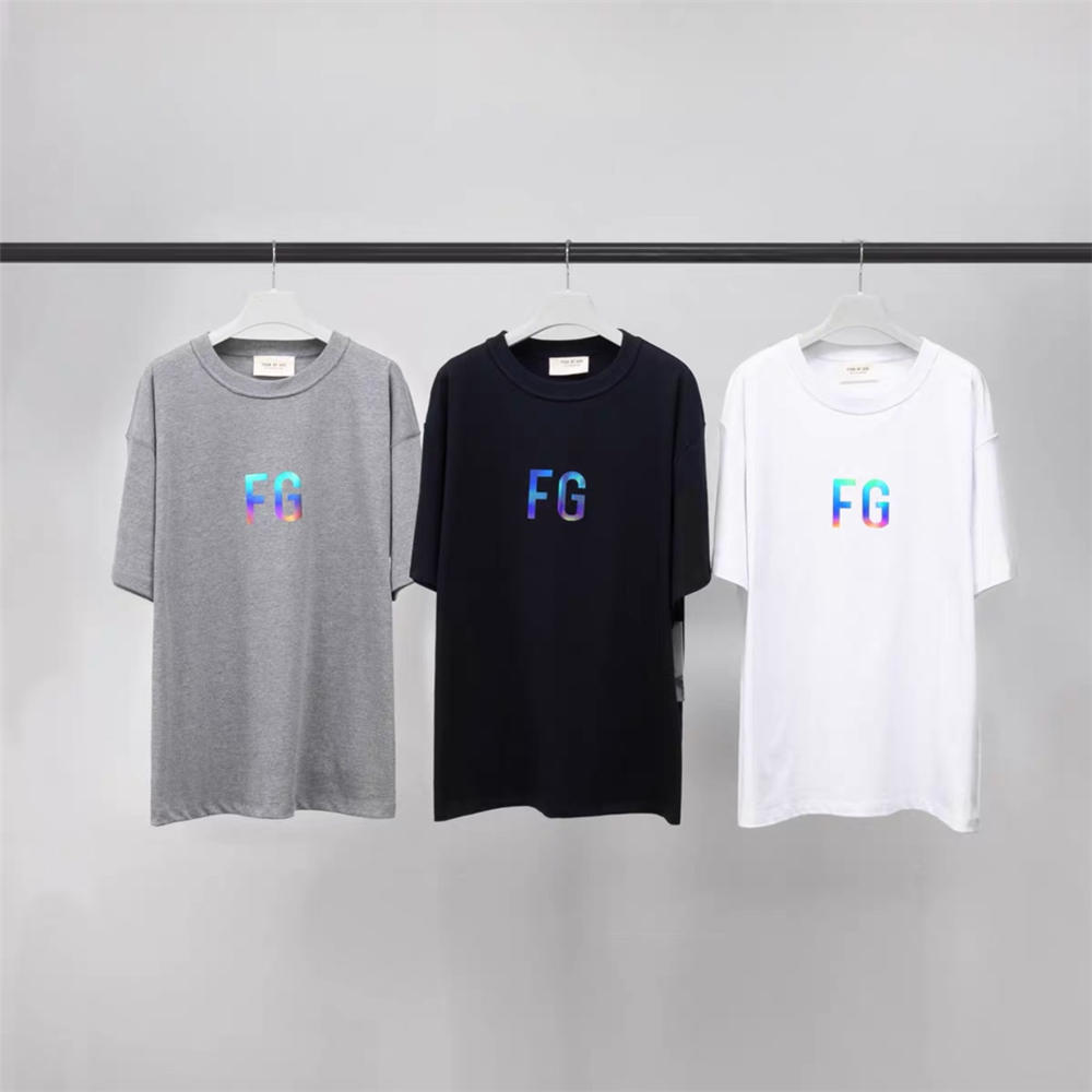 FOG fg reflective colorful letters t-shirt grey/black/white