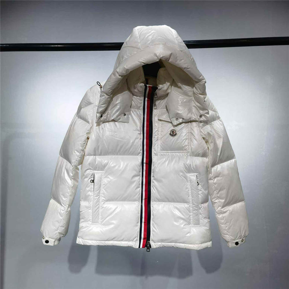 Moncler Montbeliard Three-color webbing down jacket White