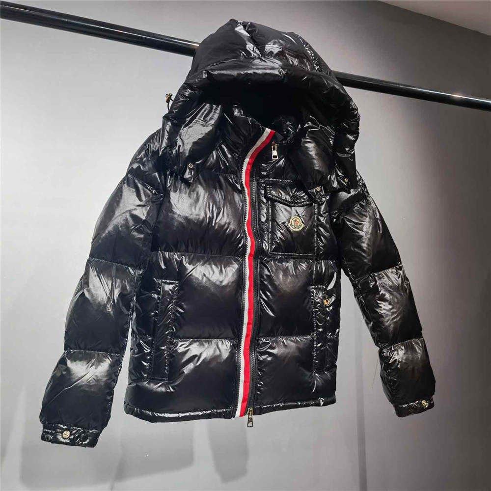 Moncler Montbeliard Three-color webbing down jacket Black [2021101506 ...
