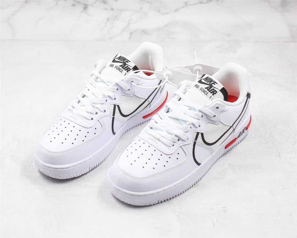 Nike Air Force 1 React White Black Red [2021102506] - $110.00 : Rose ...