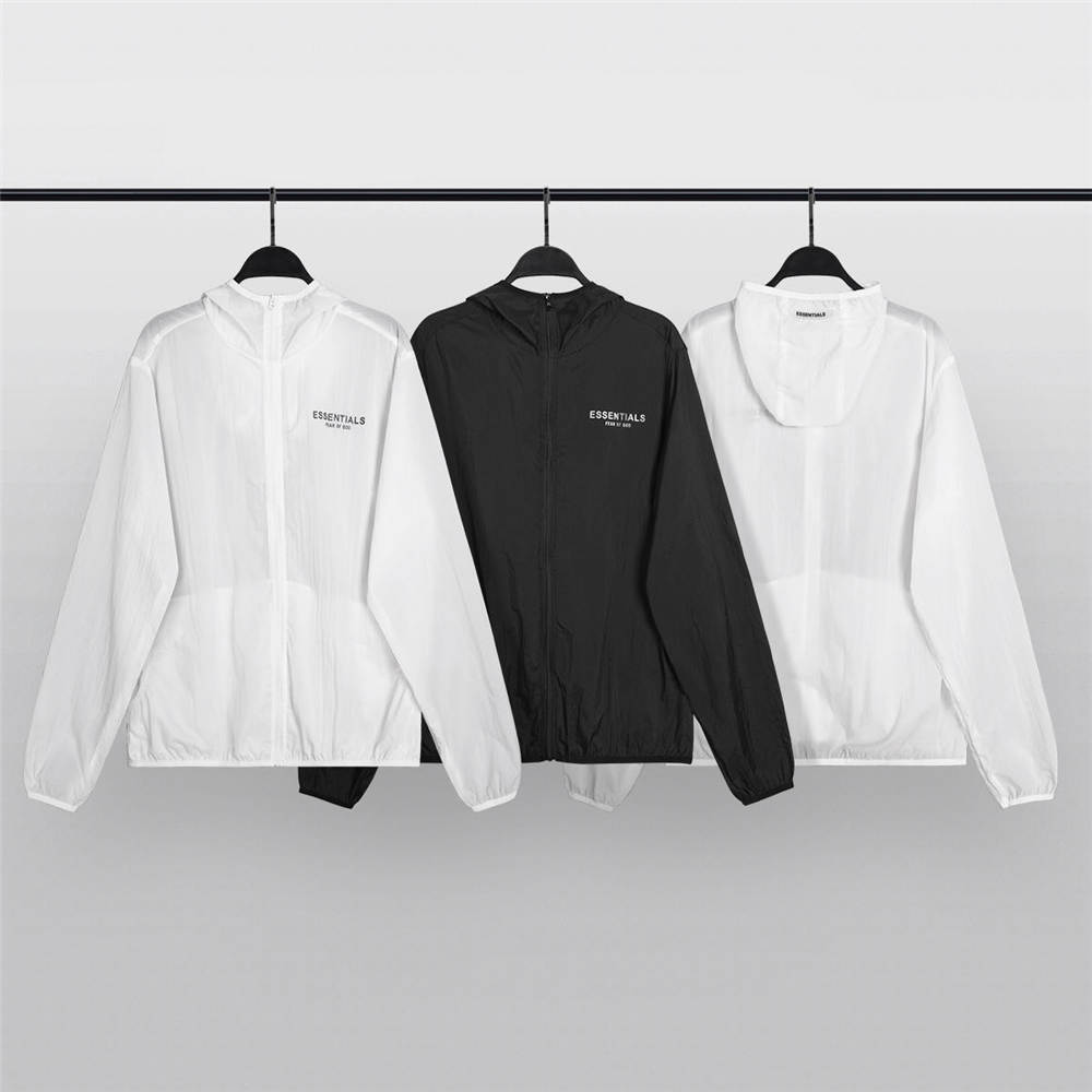 FOG ESSENTIALS Sun protection clothing thin coat white/black