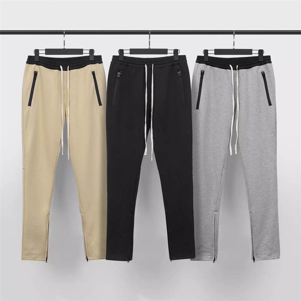 FOG 4TH Drawstring zip pants cream/black/grey
