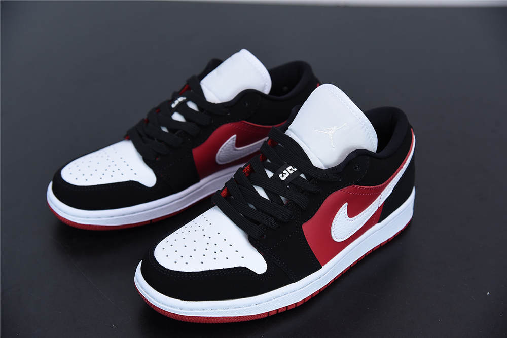 Jordan 1 Low Black White Gym Red