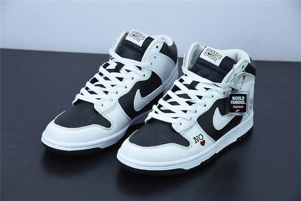 Supreme X Nike SB Dunk High By Any Means White - Click Image to Close