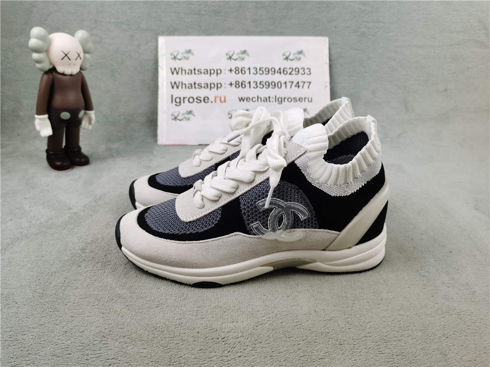 Chanel Low Top Trainer white grey