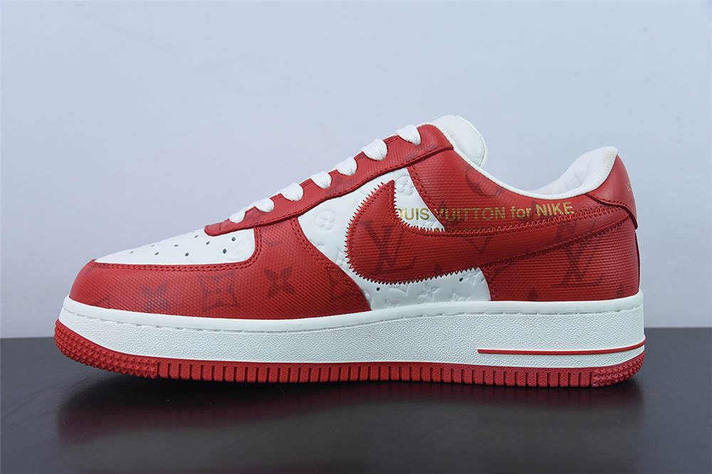 LV x Nike Air Force 1 red