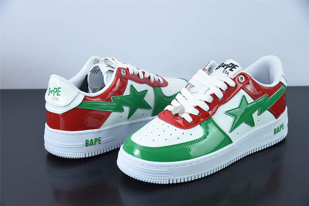 A Bathing Ape Bape Sta Low Red green white