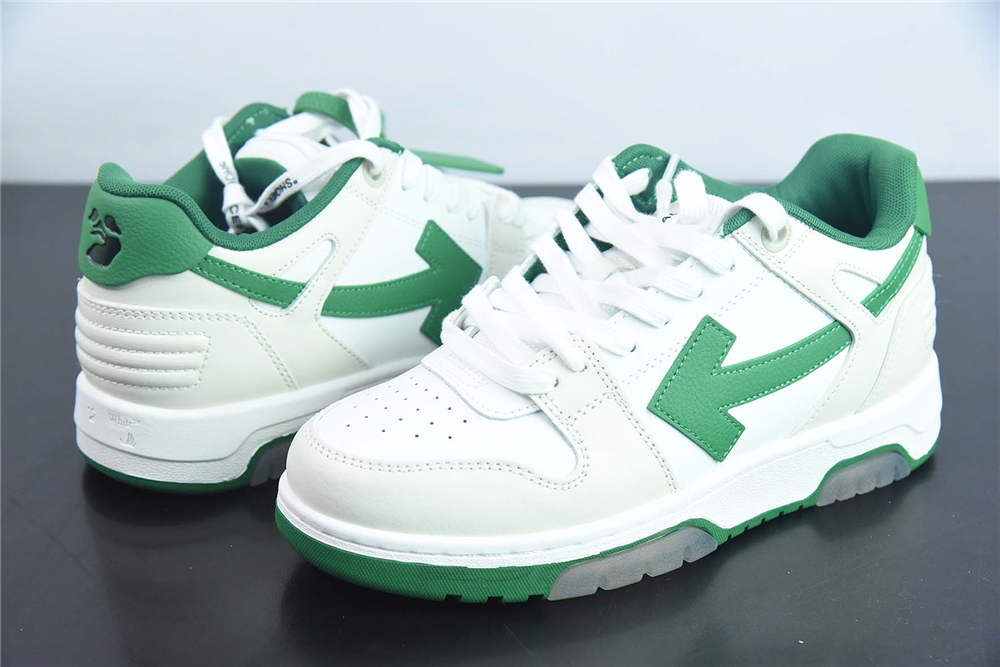 Off-White Out Of Office Leather Sneaker White green,New Products : Rose Kicks, Rose Kicks