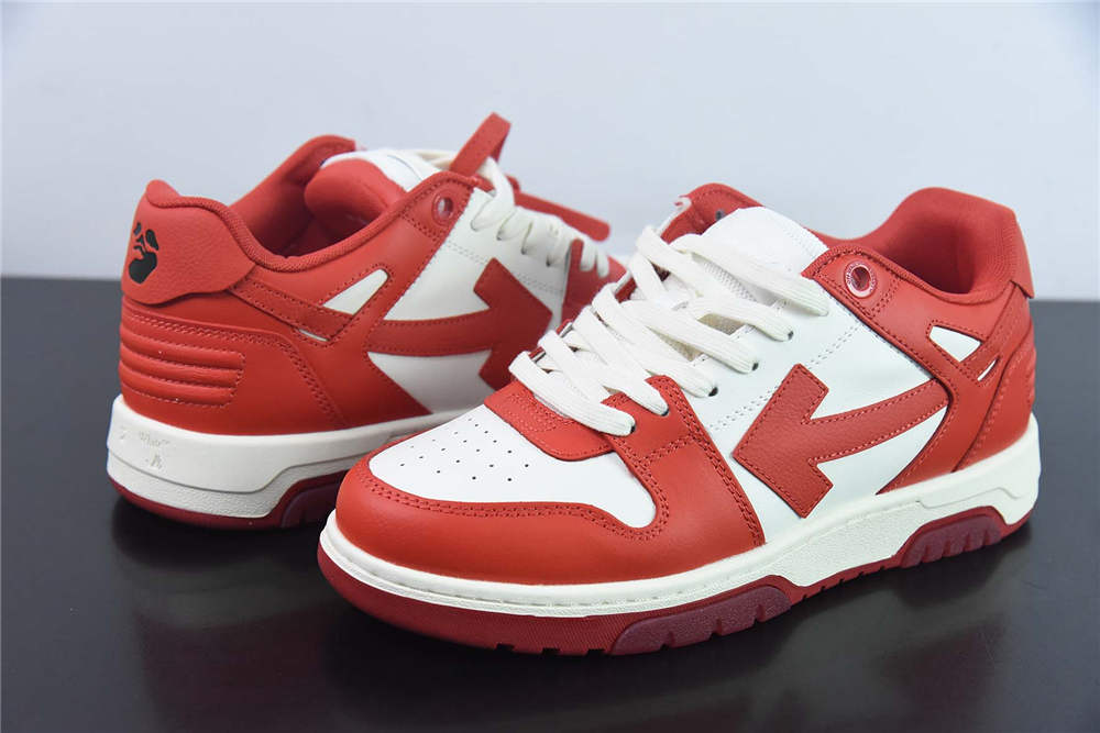 Off-White Out Of Office Leather red white