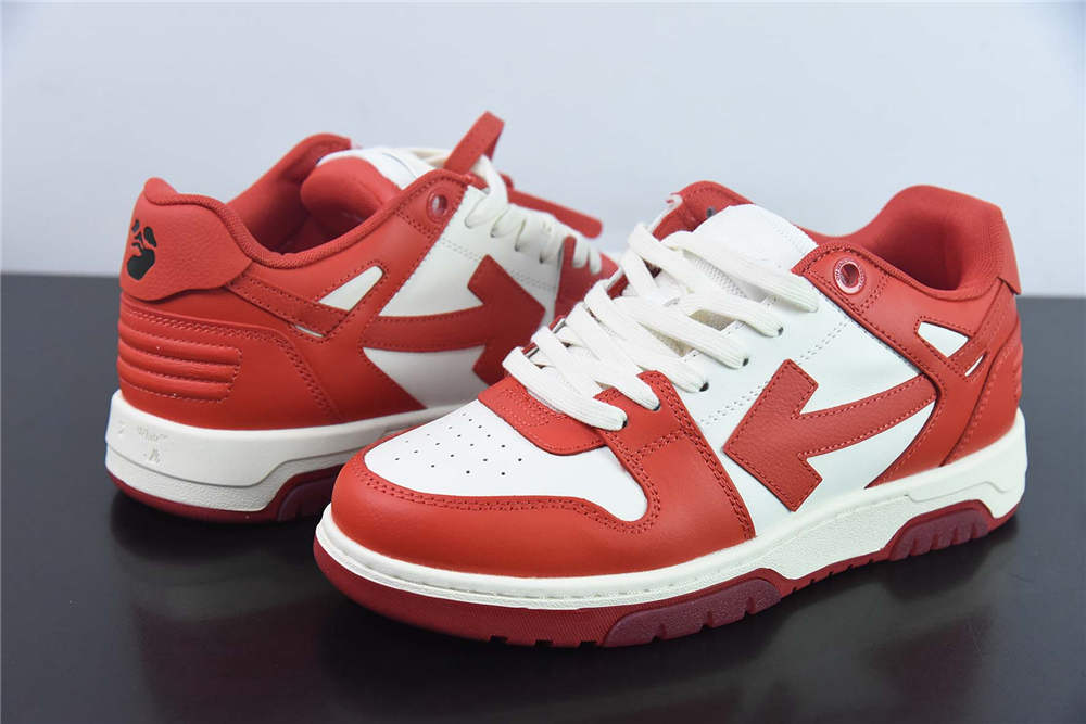 Off-White Out Of Office Leather red white - Click Image to Close