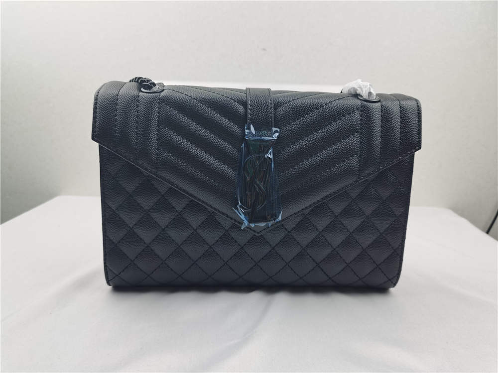 Saint Laurent Medium Envelope Shoulder Bag Black - Click Image to Close