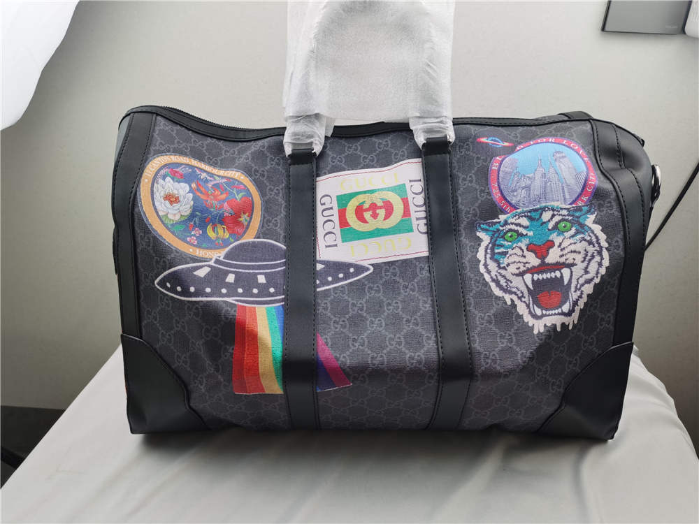 Gucci Black GG Supreme Canvas Night Courrier Carry-On-Duffle,Specials : Rose Kicks, Rose Kicks