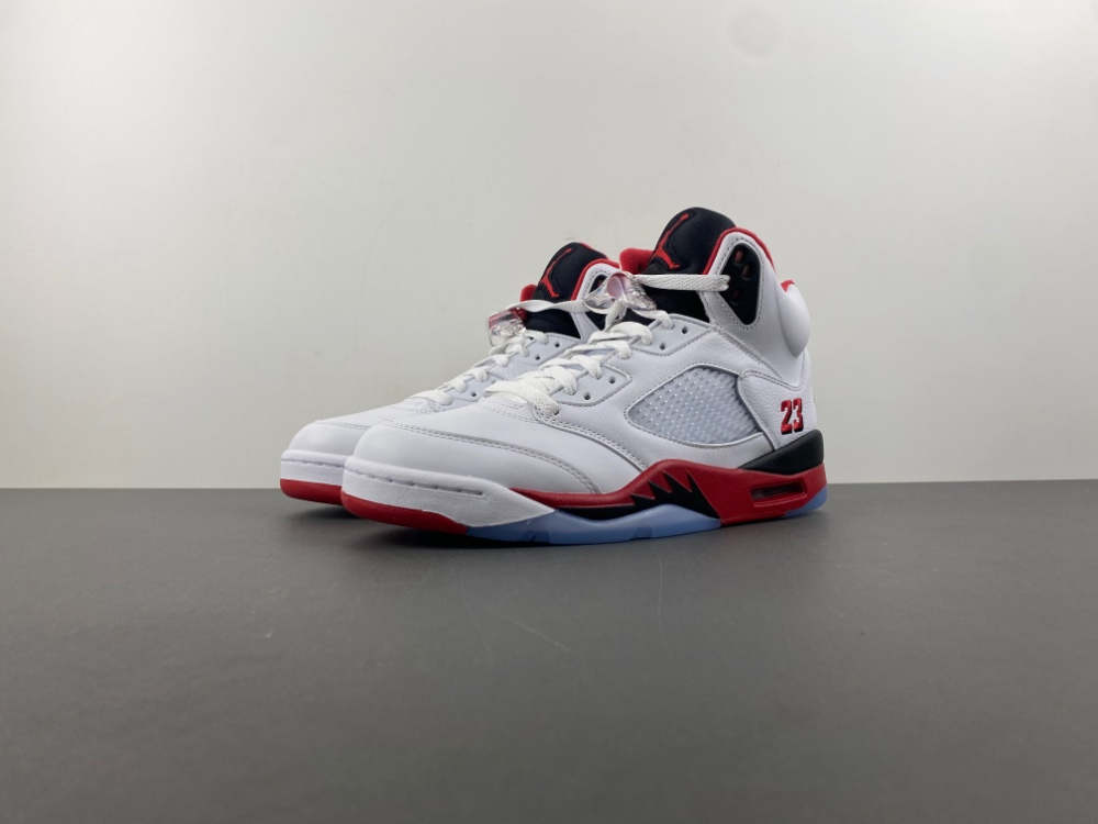 Jordan 5 Retro Fire Red Black Tongue