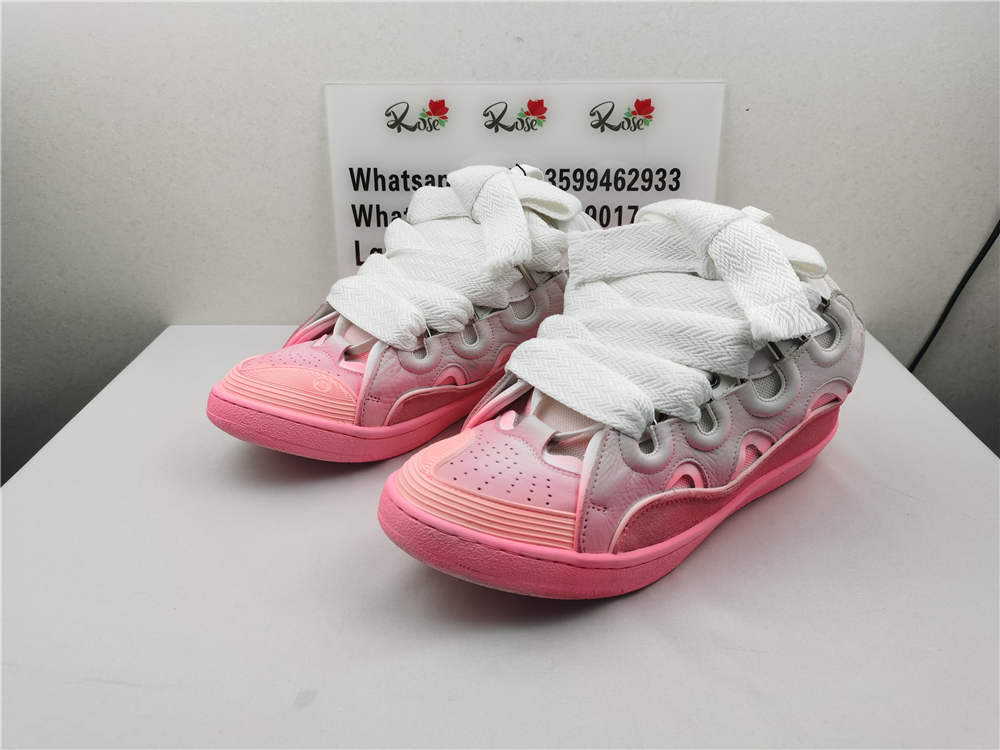 Lanvin Curb Pink White Low Top Sneakers - Click Image to Close